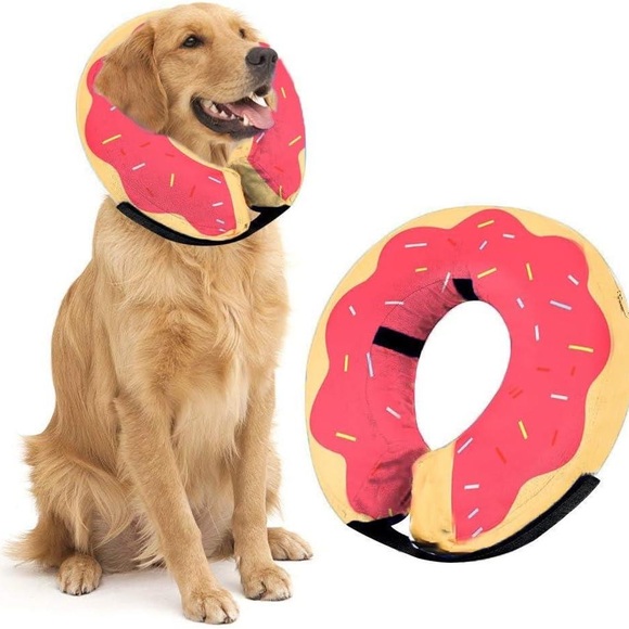 Other - Donut Inflatable Dog Recovery Collar–Size Large, Soft Comfy Cone Alternative 🍩